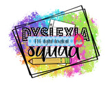 Dyslexia Dept. multicolor/Doodle Pencil & Paper/Back to School Subllimation/Teacher Sublimation/Reading Coach, digital download