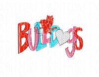 Bulldogs Valentine’s Day/Love Sublimation/png/sublimation/digital download, print then cut