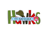 Hawks Christmas/Camo/Santa/Christmas Sublimation/Ho Ho Ho/Merry/PNG/Sublimation Digital Download/Print then Cut/DTG - Hand Drawn