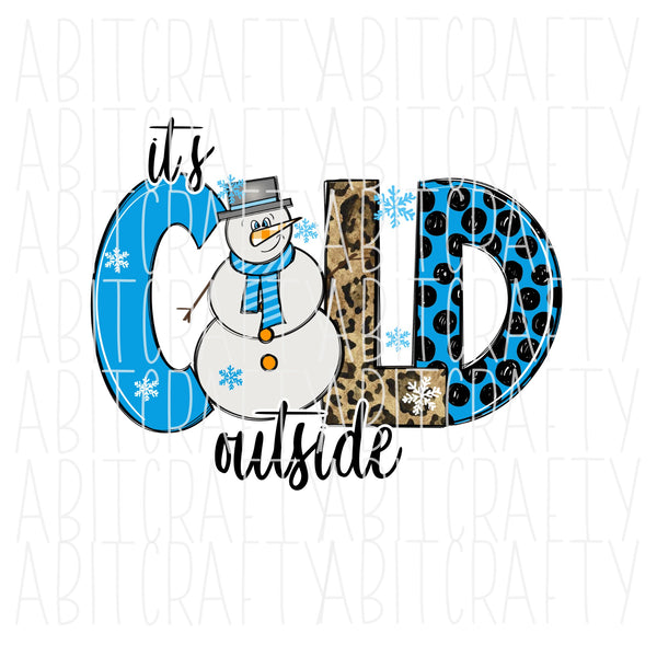 Winter/Snowman png, sublimation, digital download - hand drawn