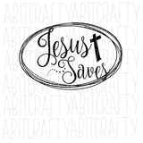 Jesus Saves svg, png, sublimation, digital download, vector art - hand drawn