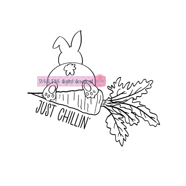 Chillin Easter Bunny/Boy Bunny/Spring SVG, PNG, Sublimation, digital download, cricut, silhouette, print and cut, waterslide, vector art