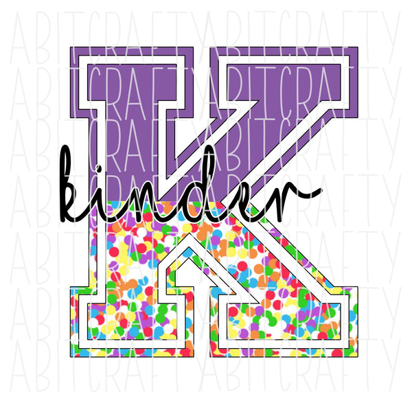 Kinder/Kindergarten Polka Dot/Back to School PNG sublimation, digital download