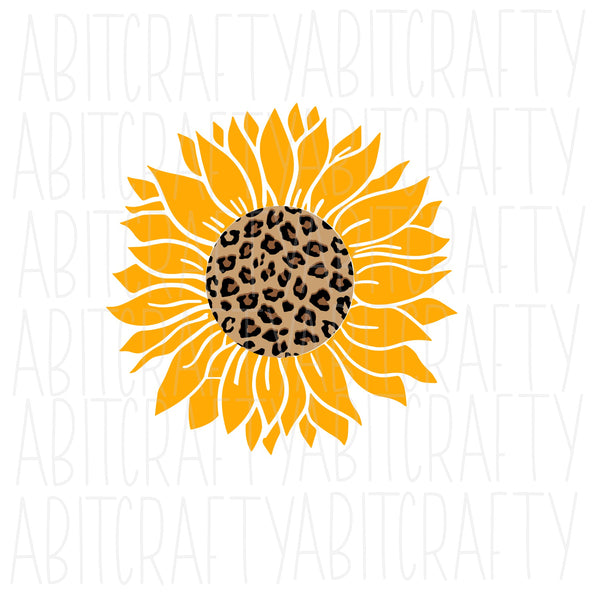 Leopard Sunflower SVG, png, sublimation, digital download, vector art, cricut, silhouette