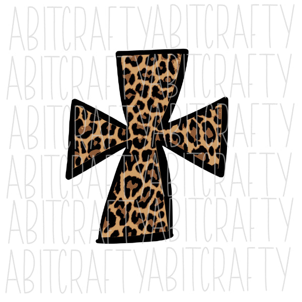 Leopard/Cheetah Cross svg, png, sublimation, digital download, cricut, silhouette, print n cut, vector art-Fully Cuttable!