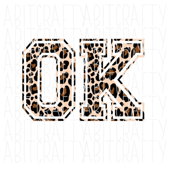 Leopard Oklahoma/Animal Print png, sublimation, digital download, print then cut, cricut