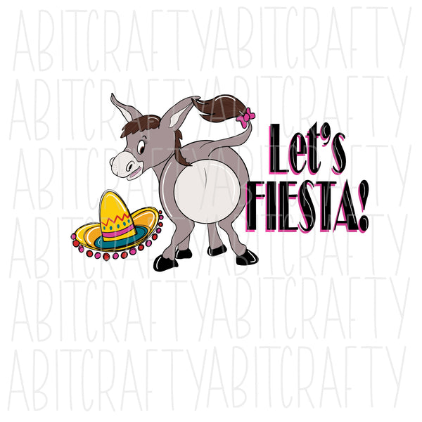 Fiesta/Sombrero/Burro/Cinco de Mayo png, sublimation, digital download - hand drawn