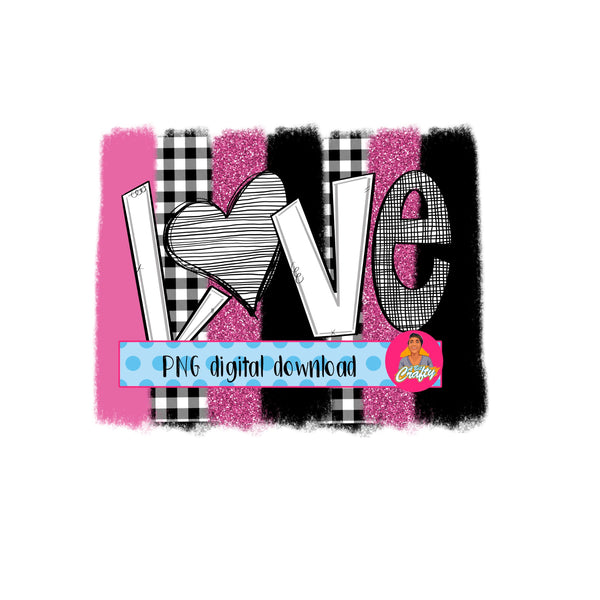 LOVE Banner/Valentine's Day/Cupid/I Love You/Heart/Flannel  png, sublimation, digital download, cricut, silhouette