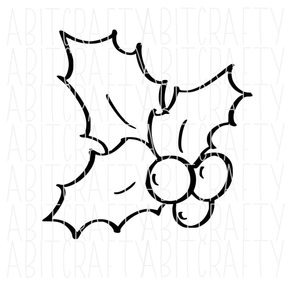 Doodle Mistletoe /Christmas/Coloring Page svg, png digital download, sublimation, cricut, silhouette - hand drawn - !!DollarDeal!!