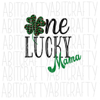one lucky mama sublimation design Stock Vector