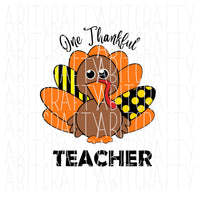 One Thankful Teacher svg, png, digital download, sublimation file