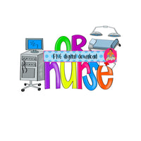 OR Nurse/Cute Nurse/Operating Room Nurse/Nursing/Emergency Room/Nursing png, sublimation, digital download, print then cut - 2 versions!