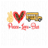 Peace, Love, Bus Driver SVG/PNG/Sublimation/Digital Download, cricut, silhouette - 2 styles included