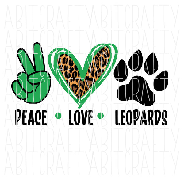 Peace, Love, Leopards Mascot/PNG/Sublimation, Digital Download, print then cut, svg, DTG, cricut