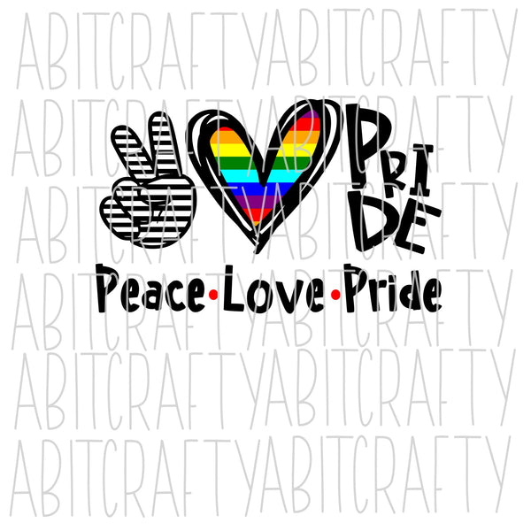 Peace, Love, Pride PNG, Sublimation, digital download