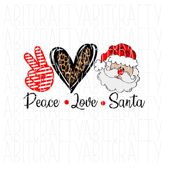 Peace, Love, Santa Claus II svg, png, digital download, sublimation, cricut, silhouette, vector art, Christmas Sublimation/Santa Sublimation