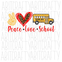 Peace Love School Bus SVG/PNG/Sublimation/Digital Download, cricut, silhouette, vector art