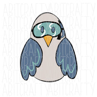 Penguin/Summer PNG, Sublimation, digital download - hand drawn