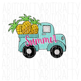 Summer/Vintage Truck PNG Sublimation, digital download - hand drawn