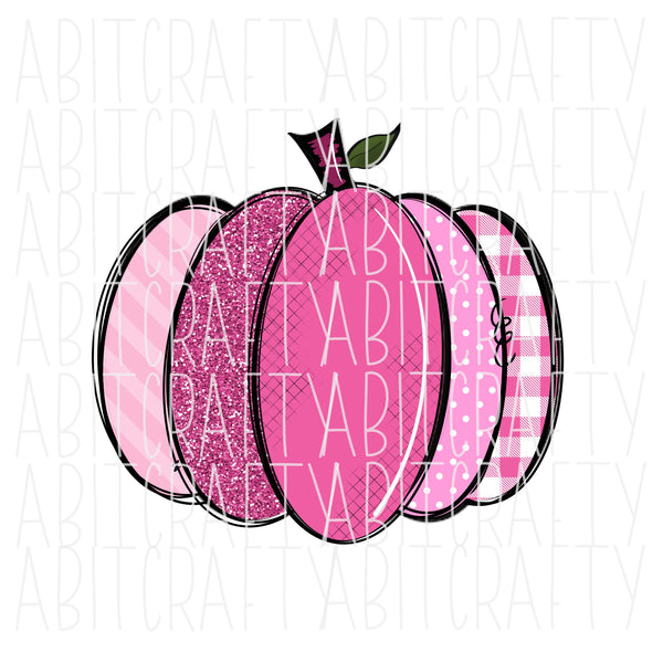 Pink Pumpkin png, digital download, sublimation file - hand drawn
