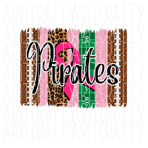 Leopard Pirates/Breast Cancer Awareness/Fight Cancer/Football png/digital download/sublimation, print and cut