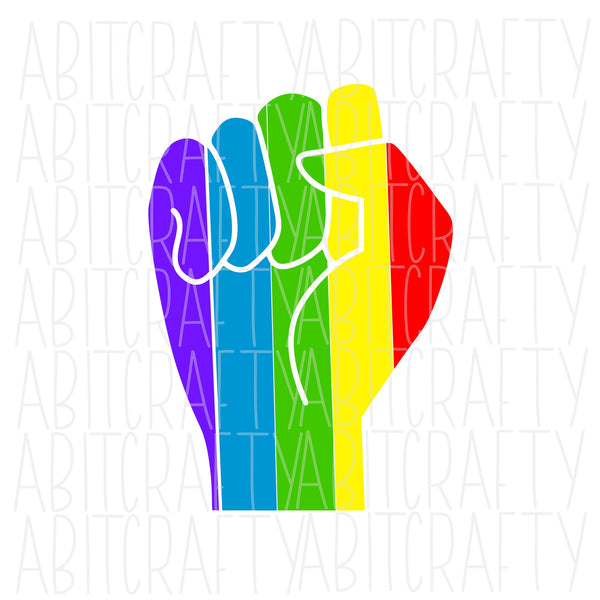 Gay Pride Fist svg, png, sublimation, digital download, cricut, silhouette, print n cut, waterslide, vector art