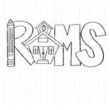 Rams Schoolhouse SVG, PNG/Sublimation, Digital Download