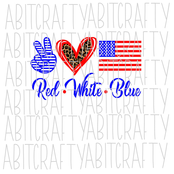 Red, White, and Blue SVG, PNG, Sublimation, Digital Download, cricut, silhouette