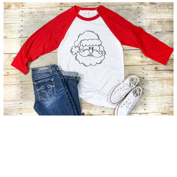 Santa Claus Solid/Coloring Page svg, png digital download, sublimation, cricut, silhouette - hand drawn