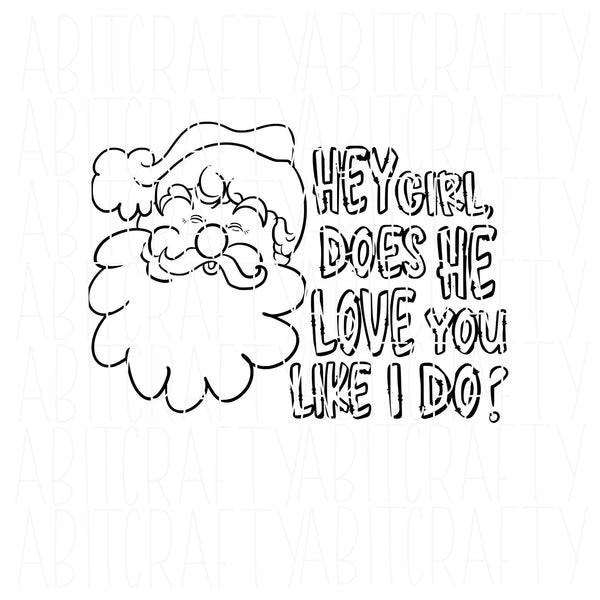 Winking/Flirting Santa/Fa La La/Ho Ho ho/Santa SVG, PNG, sublimation, dtg, digital download, cricut, silhouette - hand drawn