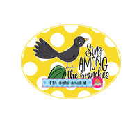 Bird/Sing PNG Sublimation, digital download, cricut, print then cut - hand drawn