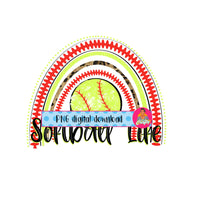 Softball Rainbow/Sports/Girls PNG, sublimation, digital download, print then cut, DTG