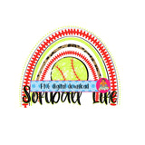 Softball Rainbow/Sports/Girls PNG, sublimation, digital download, print then cut, DTG