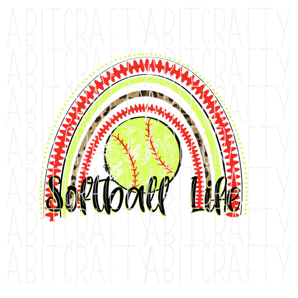 Softball Rainbow/Sports/Girls PNG, sublimation, digital download, print then cut, DTG