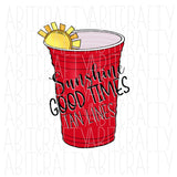 Sunshine/Cup/Tan Lines png, sublimation, digital download - hand drawn