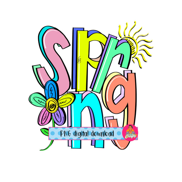 Spring/Flower/Sunny/Beach PNG Sublimation, digital download, cricut, silhouette, print then cut - hand drawn