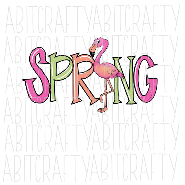 Spring/Flamingo PNG Sublimation, digital download-hand drawn