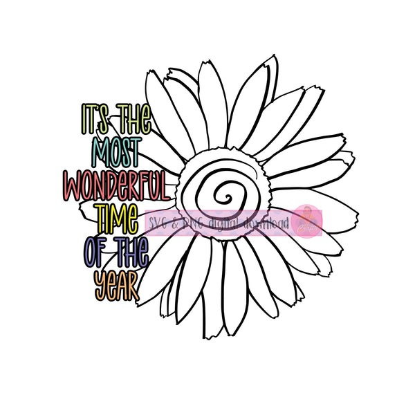Spring Flower/Sunflower/Doodle Flower/Spring/Bright/Happy/Joy/Optimistic SVG, PNG Sublimation, digital download - hand drawn