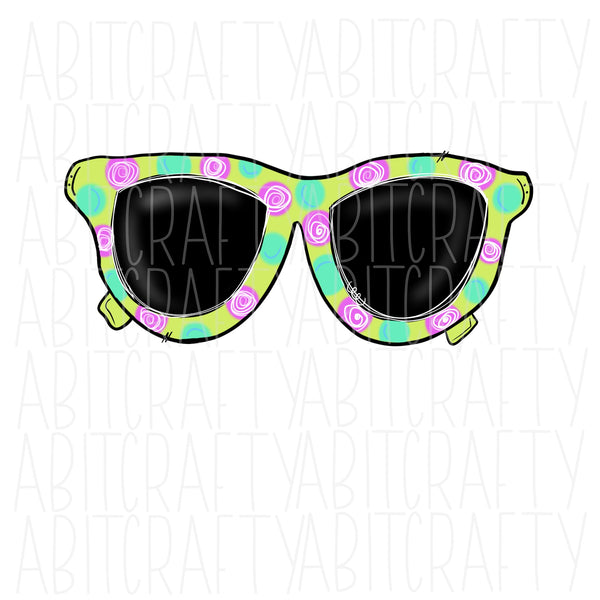 Sunglasses/Summer PNG, Sublimation, digital download - hand drawn