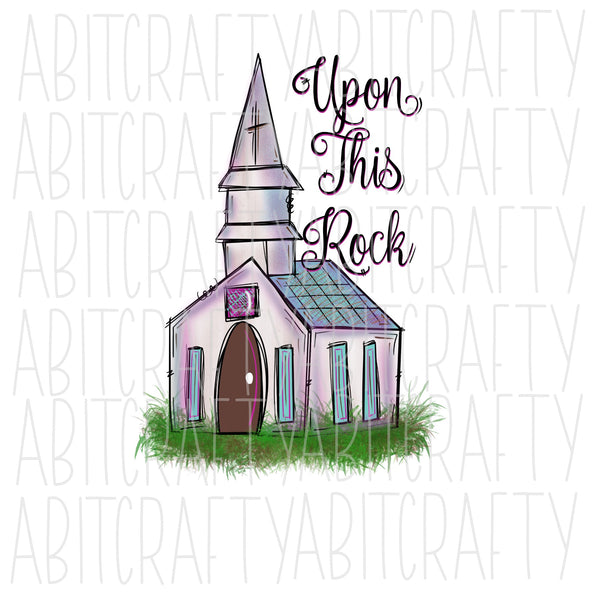 Church png, sublimation, digital download - hand drawn