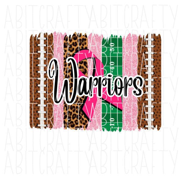 Warriors Cancer Awareness/Fight/Cure/Football png/mascot/digital download/sublimation