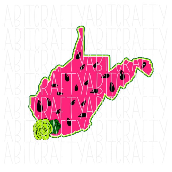 West Virginia Watermelon/Summer/Spring PNG/SVG/print and cut/ sublimation, digital download, vector art