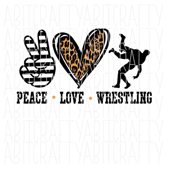 Peace, Love, Wrestling svg, png, sublimation, digital download, cricut, silhouette, vector art