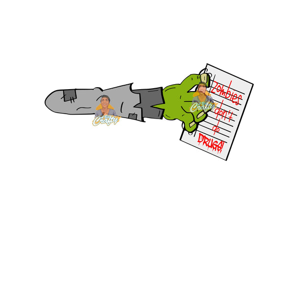 Zombies Don't Do Drugs/Drug Free Me,That's Me - Red Ribbon Week svg, png, sublimation, digital download - hand drawn - upgraded to add an svg version!